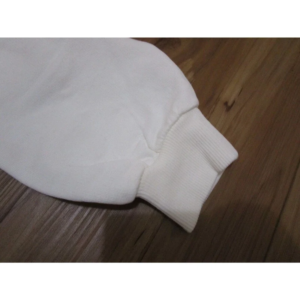 THE NEW SOCIETY IVORY YOLY SWEATER SWEATSHIRT PULLOVER NWT Ruffle Shoulder - Picture 7 of 11